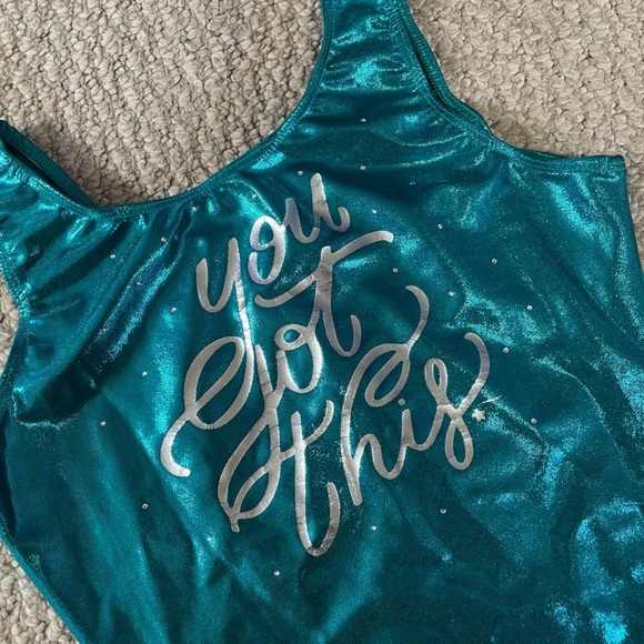 Teal Gymnastics Leotard - Picture 3 of 5